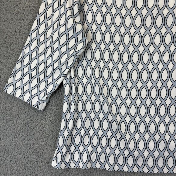 Chicos Top Large Supima Cotton Convertible Geometric Twist-Neck Tee Beachy Soft - Picture 4 of 11